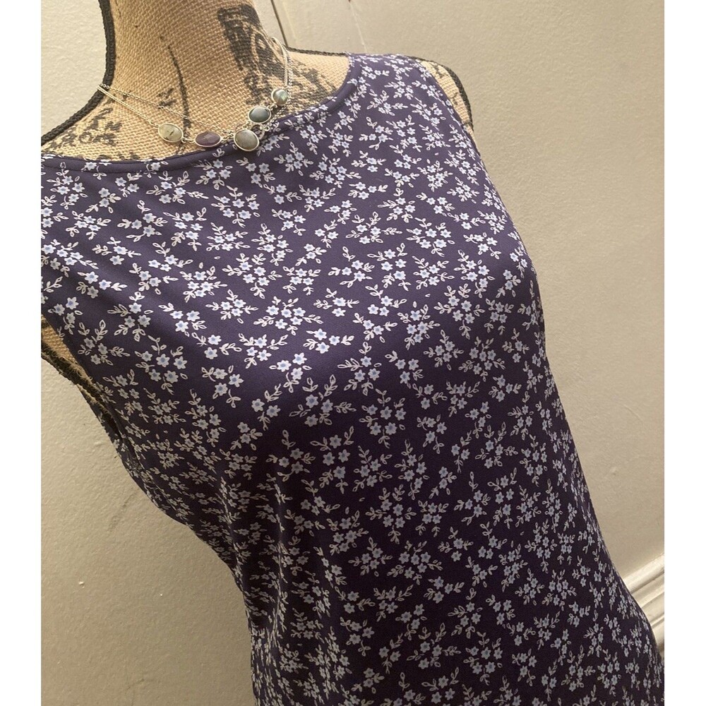 Long Vintage Blue Floral Maxi Dress Sz Medium 90s Jalate Sheath Rare Womens Jrs
